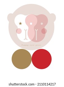 Monkey New Year's card 