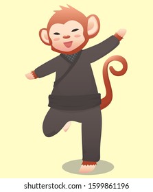 monkey ninja cartoon vector for use in general graphic design work 