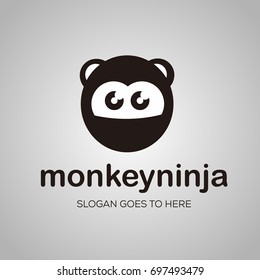 monkey ninja mascout logo vector template