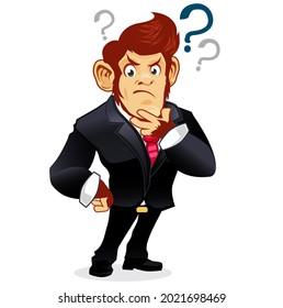 monkey officer mascot cartoon in vector 