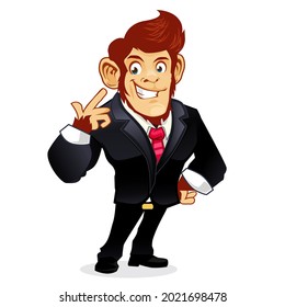 monkey officer mascot cartoon in vector 