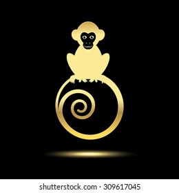 monkey  on a black background