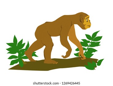 Monkey on green branch simply stile 