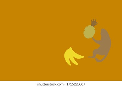 monkey on a palm tree on a beach