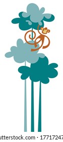 Monkey on the top of a tree