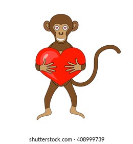 Monkey on white background in vector EPS 10