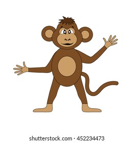 Monkey on white background in vector EPS 10