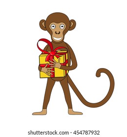 Monkey on white background in vector EPS 10