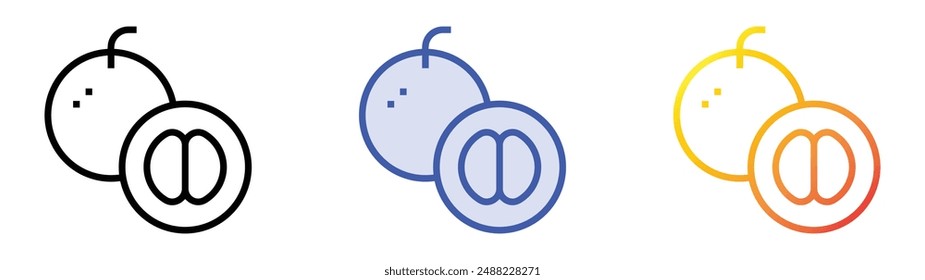 monkey orange icon. Linear, Blue Fill and Gradient Style Design Isolated On White Background