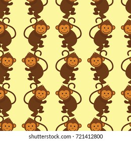 monkey ornament seamless pattern. vector illustration
