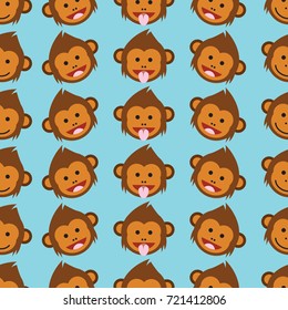 monkey ornament seamless pattern. vector illustration