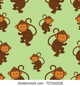 monkey ornament seamless pattern. vector illustration