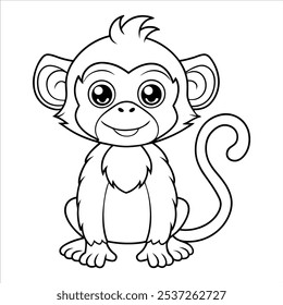 Monkey Outline Illustration zum Färben Buch