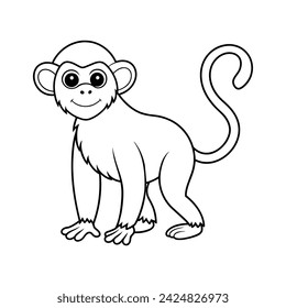 Monkey outline on White background