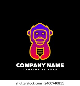 Monkey paper gradient logo design