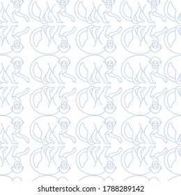 monkey pattern tropical print vector