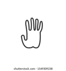 Monkey paw print line icon. linear style sign for mobile concept and web design. Monkey animal footprint outline vector icon. Symbol, logo illustration. Vector graphics