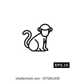 Monkey Pet Animal icon. Pet Animal Icon or Logo Symbol vector
