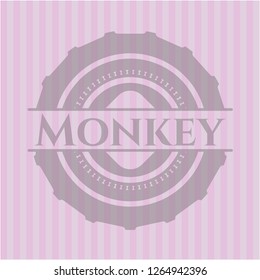 Monkey pink emblem