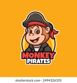 Monkey Pirates Cartoon Maskottchen Logo