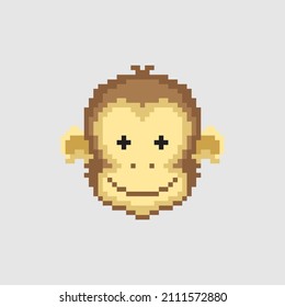 Monkey Pixel Face Design Vector 