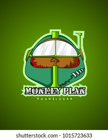 monkey plan astronaut illustration logo template