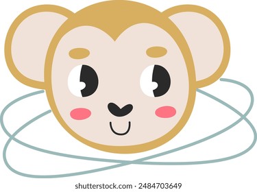 Monkey Planet Space Vector Illustration