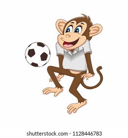 A Monkey Play Soccer Football