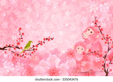 Monkey plum New Year's card background