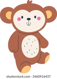 Monkey Plush Toy Vector Illustration