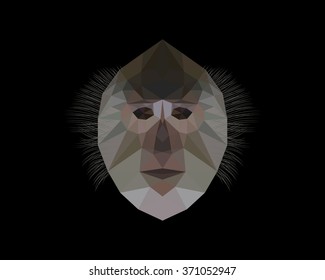 Monkey polygon vector isolate