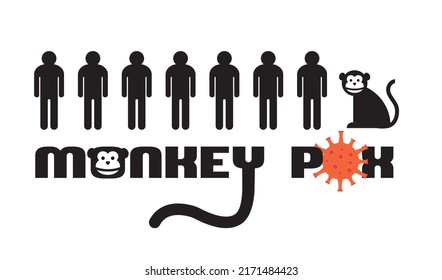 Monkey pox logo with people