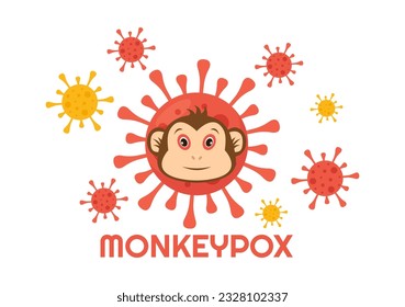 Monkey Pox Outbreak Vector Illustration of Virus Symptoms in Humans Monkeypox Microbiological in Flat Cartoon Hand Drawn Templates
