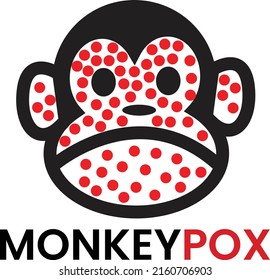 Monkey Pox virus icons, outbreak viral disease, nonhuman primates. Pandemic disease spread awareness and alert. Monkey Face Design Icon