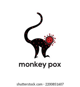 monkey pox Virus and monkey illustration for use 
