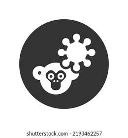 Affenpocken-Virus, Infektion, Krankheit, schwarzes Symbol