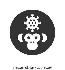 Affenpocken-Virus, Infektion, Krankheit, schwarzes Symbol