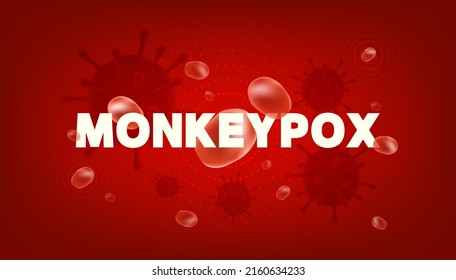 Monkey Pox virus outbreak pandemic banner. Monkeypox virus banner for awareness and alert against disease spread, symptoms or precautions.