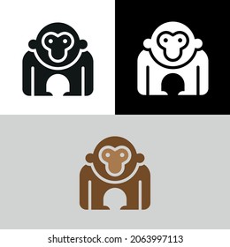 Monkey Primate Simple Flat Logo