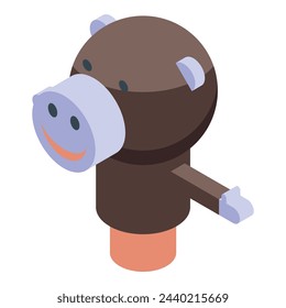 Monkey Puppet Puppe Icon isometrische Vektor. Untergeordnete Stufe. Tierspiel