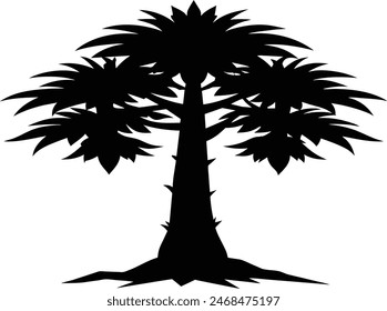 Mono rompecabezas árbol silueta Arte vectorial ilustración 1
