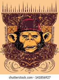 Monkey rapper/ Also available in separate layer the original vector without scratch