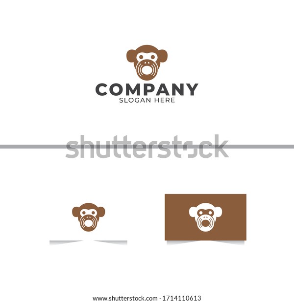 Monkey Record Logo Design Template Stock Vector (Royalty Free) 1714110613