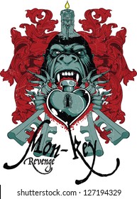 Monkey revenge / Also available in separate layer the original vector without scratch