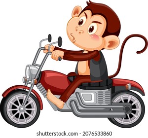 Ilustración del personaje de la caricatura de moto en mono