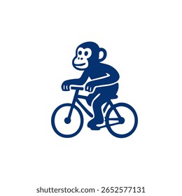Macaco andando de bicicleta vetor