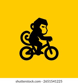 Macaco andando de bicicleta ilustração vetor