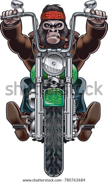 猿乗りのバイク のベクター画像素材 ロイヤリティフリー