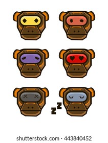 monkey robot smiles set