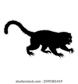 monkey running silhouette vector design